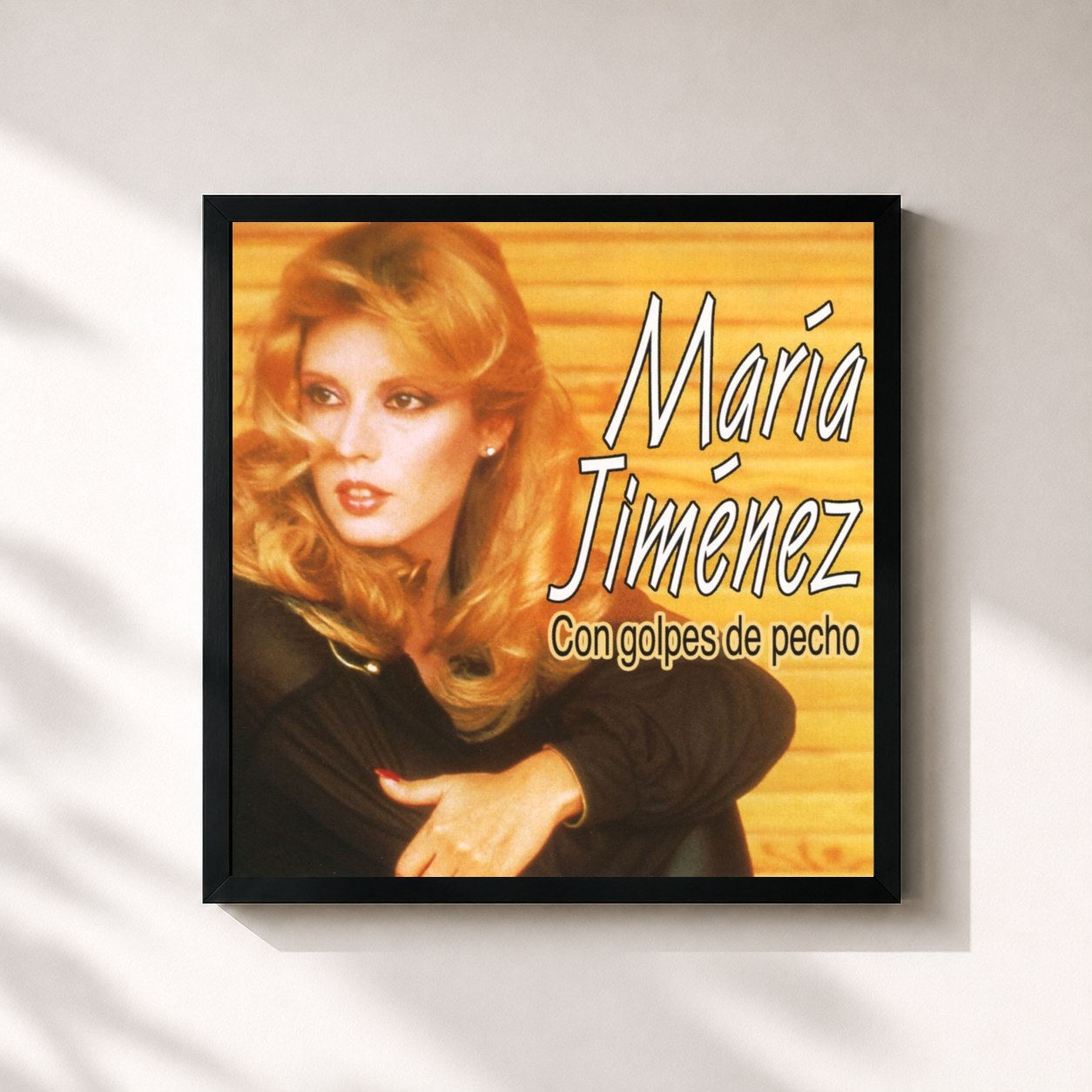#noir Tableau carré de l'album Con golpes de pecho (Dienc) de Maria Jimenez, cadre noir 32x32 cm