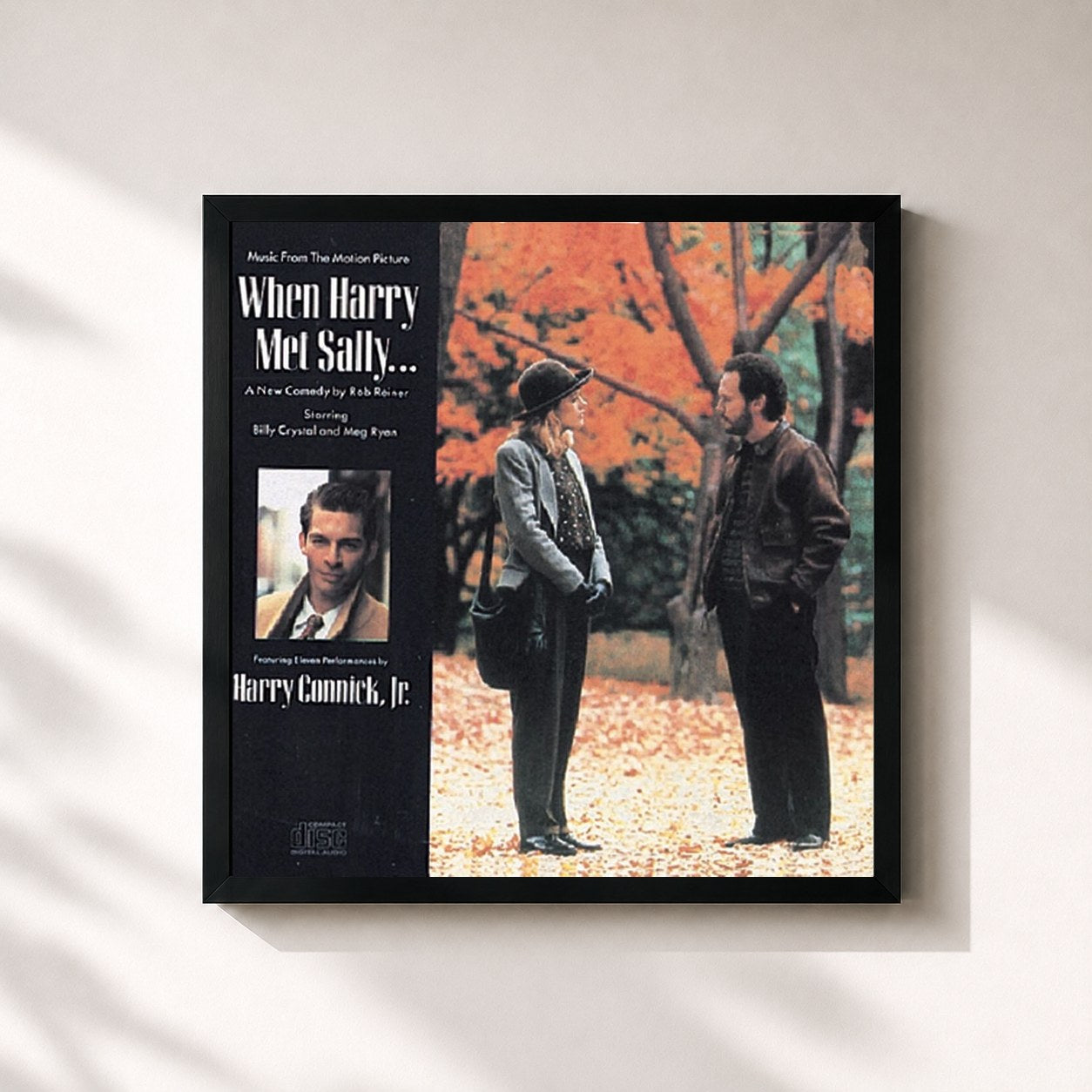 #noir Tableau carré de l'album When Harry Met Sally... (Music from the Motion Picture) de Harry Connick Jr., cadre noir 32x32 cm