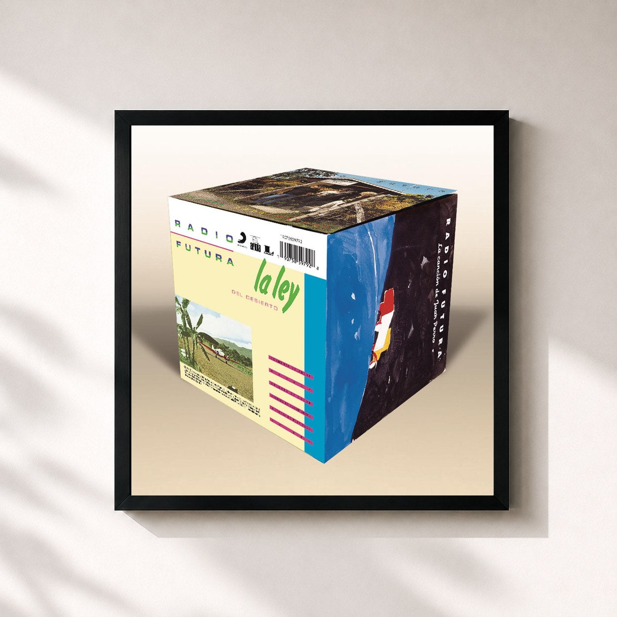 #noir Tableau carré de l'album Radio Futura 1984-1992 de Radio Futura, cadre noir 32x32 cm