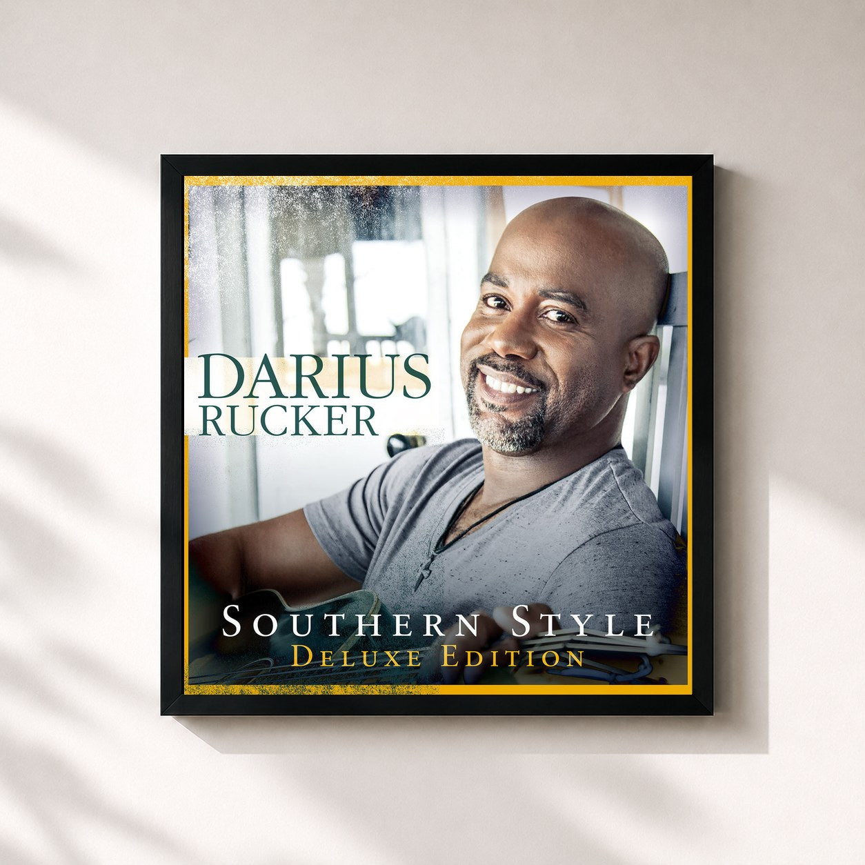 #noir Tableau carré de l'album Southern Style (Deluxe) de Darius Rucker, cadre noir 32x32 cm