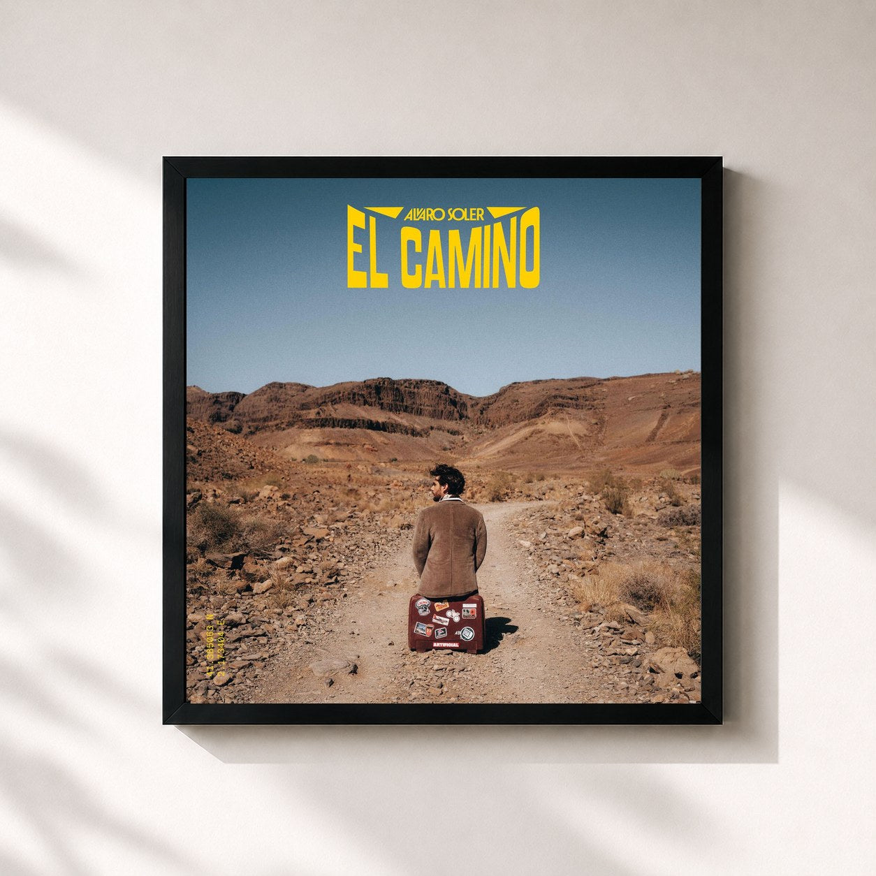 #noir Tableau carré de l'album EL CAMINO de Alvaro Soler, cadre noir 32x32 cm