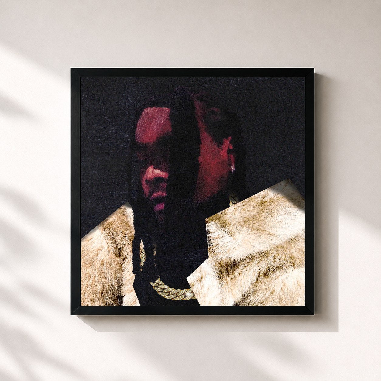#noir Tableau carré de l'album everything is a lot. de Wale, cadre noir 32x32 cm