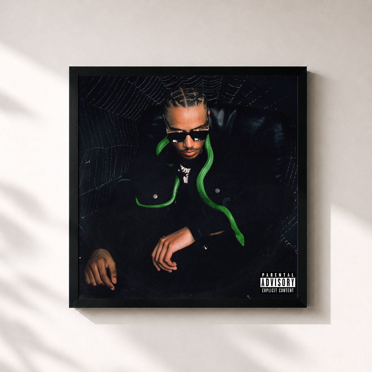 #noir Tableau carré de l'album AJ Tracey (Deluxe) de AJ Tracey, cadre noir 32x32 cm