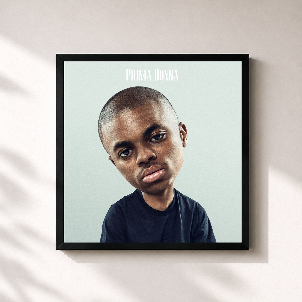 #noir Tableau carré de l'album Prima Donna de Vince Staples, cadre noir 32x32 cm