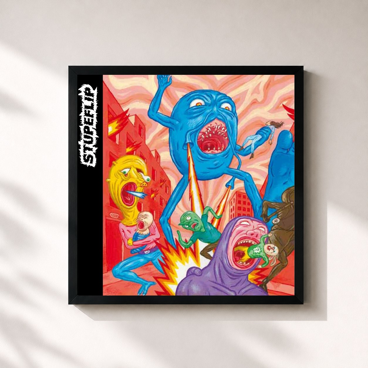 #noir Tableau carré de l'album Terrora !! de Stupeflip, cadre noir 32x32 cm
