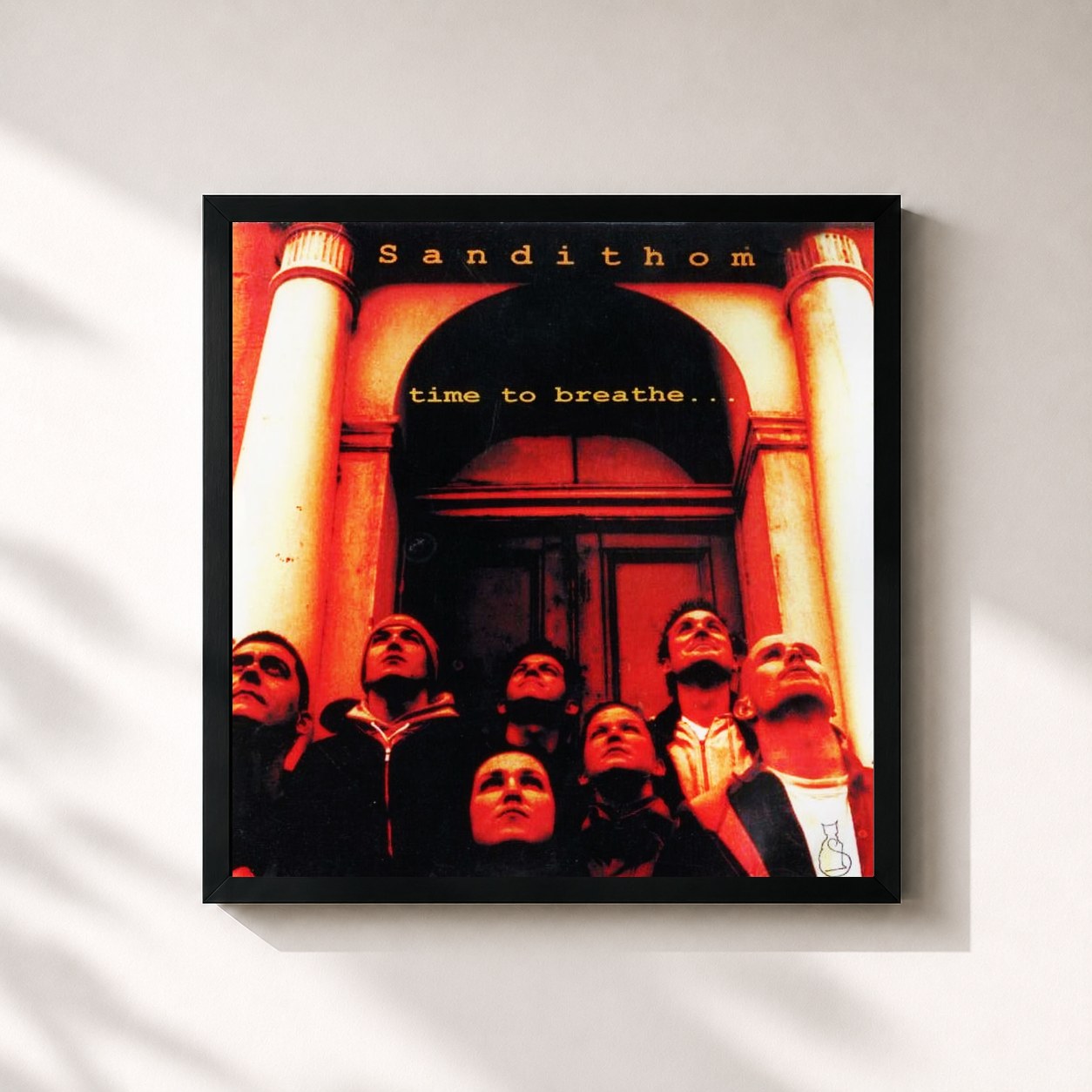 #noir Tableau carré de l'album Time to Breathe de Sandi Thom, cadre noir 32x32 cm