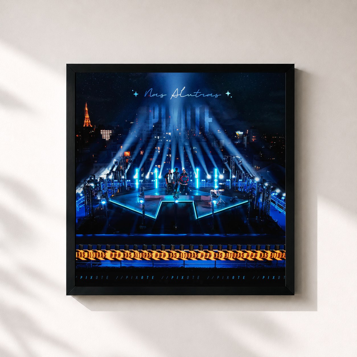 #noir Tableau carré de l'album Pixote nas Alturas de Pixote, cadre noir 32x32 cm