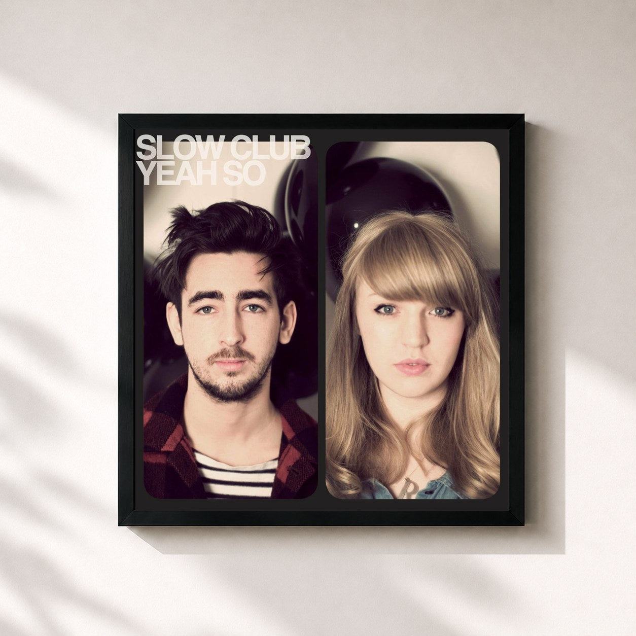 #noir Tableau carré de l'album Yeah So (Deluxe) de Slow Club, cadre noir 32x32 cm