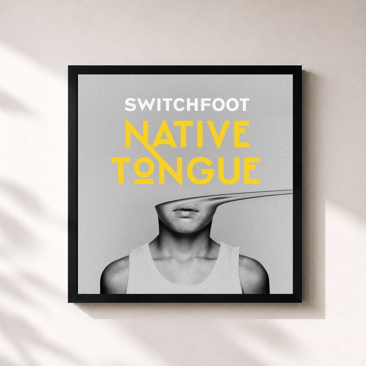 #noir Tableau carré de l'album NATIVE TONGUE de Switchfoot, cadre noir 32x32 cm
