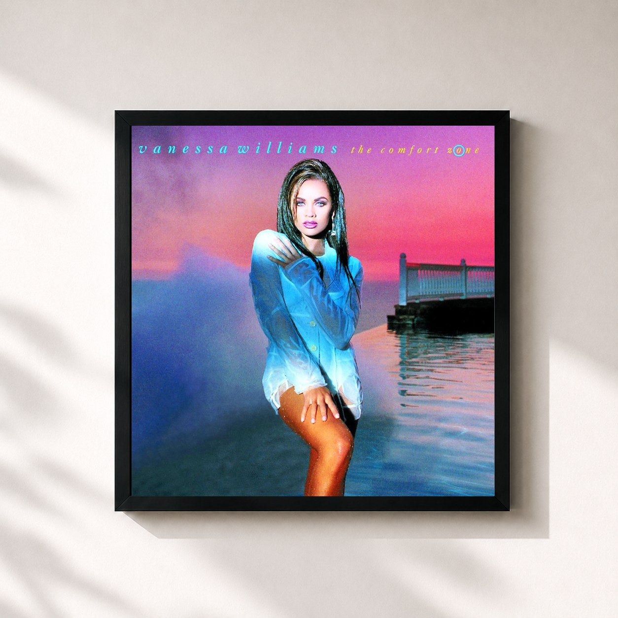 #noir Tableau carré de l'album The Comfort Zone de Vanessa Williams, cadre noir 32x32 cm