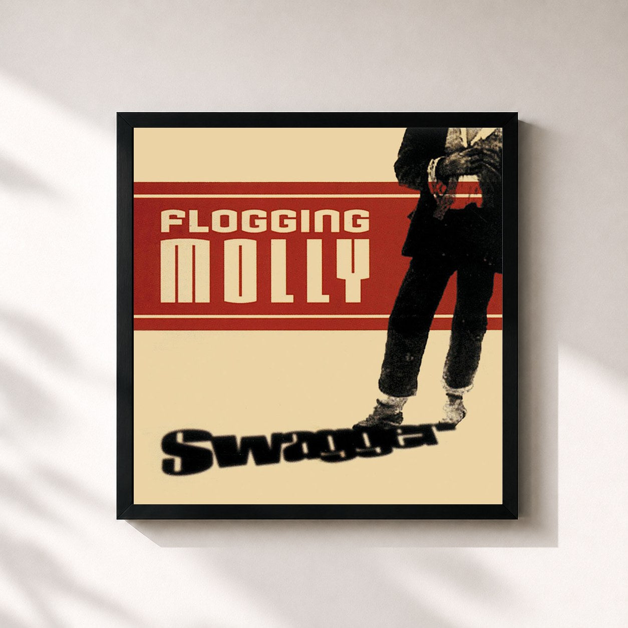 #noir Tableau carré de l'album Swagger de Flogging Molly, cadre noir 32x32 cm