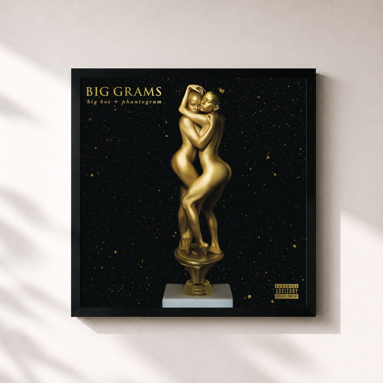 #noir Tableau carré de l'album Big Grams de Big Grams, cadre noir 32x32 cm
