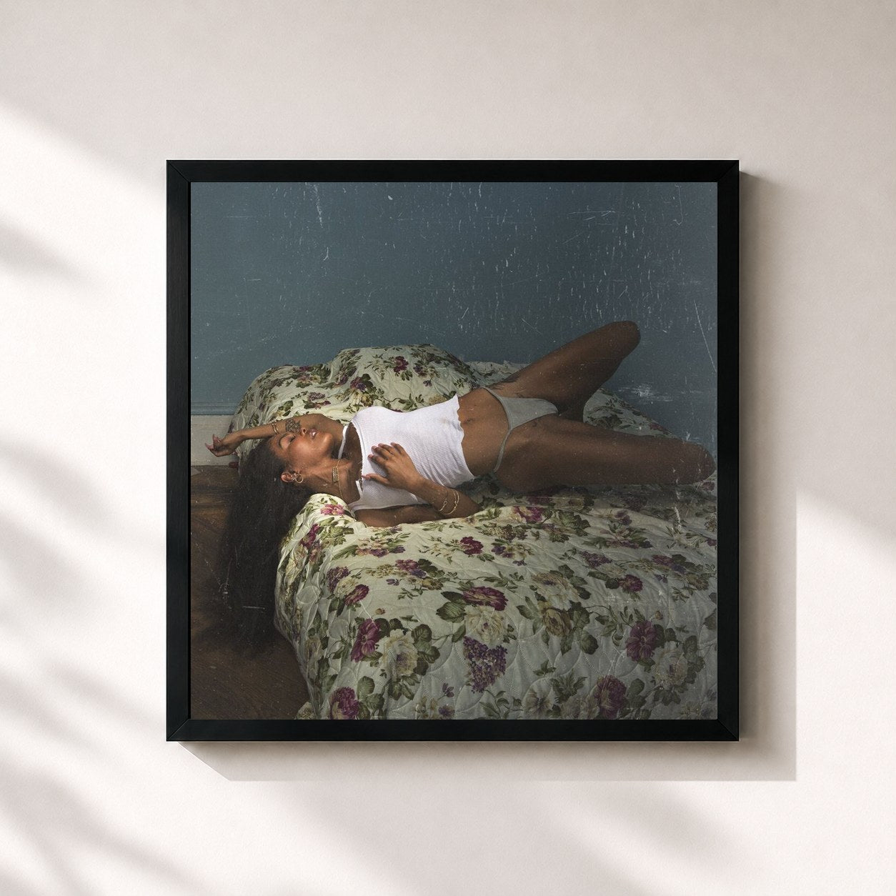#noir Tableau carré de l'album K.T.S.E. de Teyana Taylor, cadre noir 32x32 cm