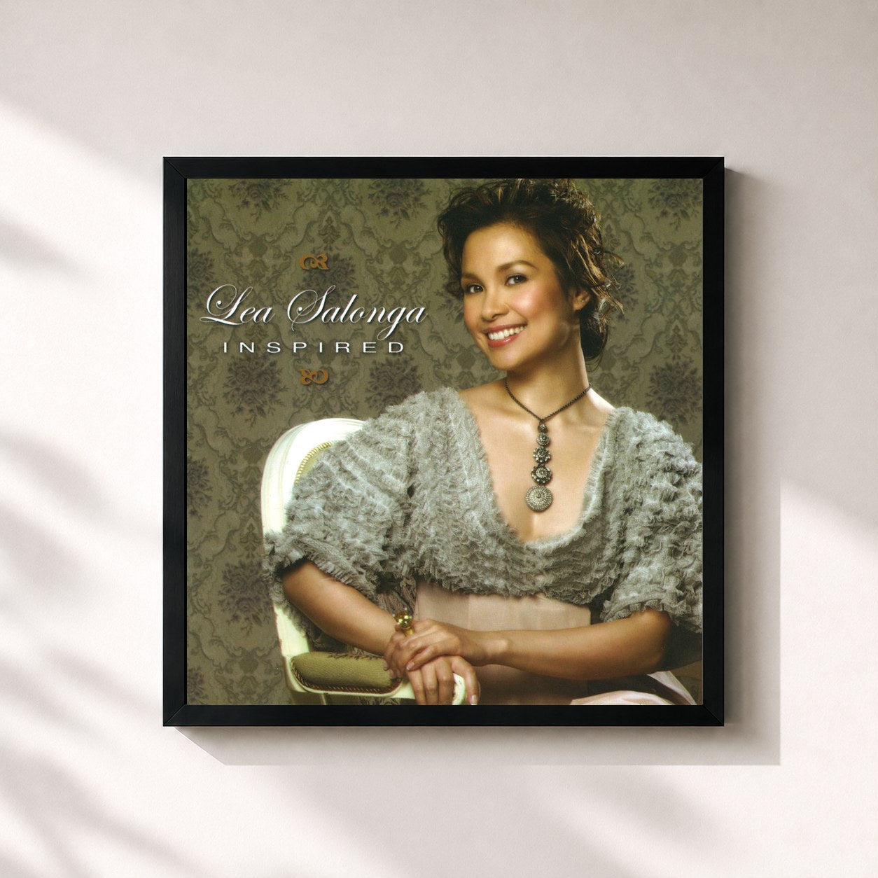 #noir Tableau carré de l'album Inspired de Lea Salonga, cadre noir 32x32 cm