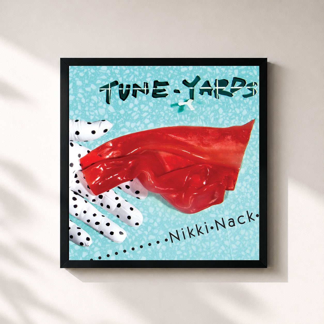 #noir Tableau carré de l'album Nikki Nack de Tune-Yards, cadre noir 32x32 cm