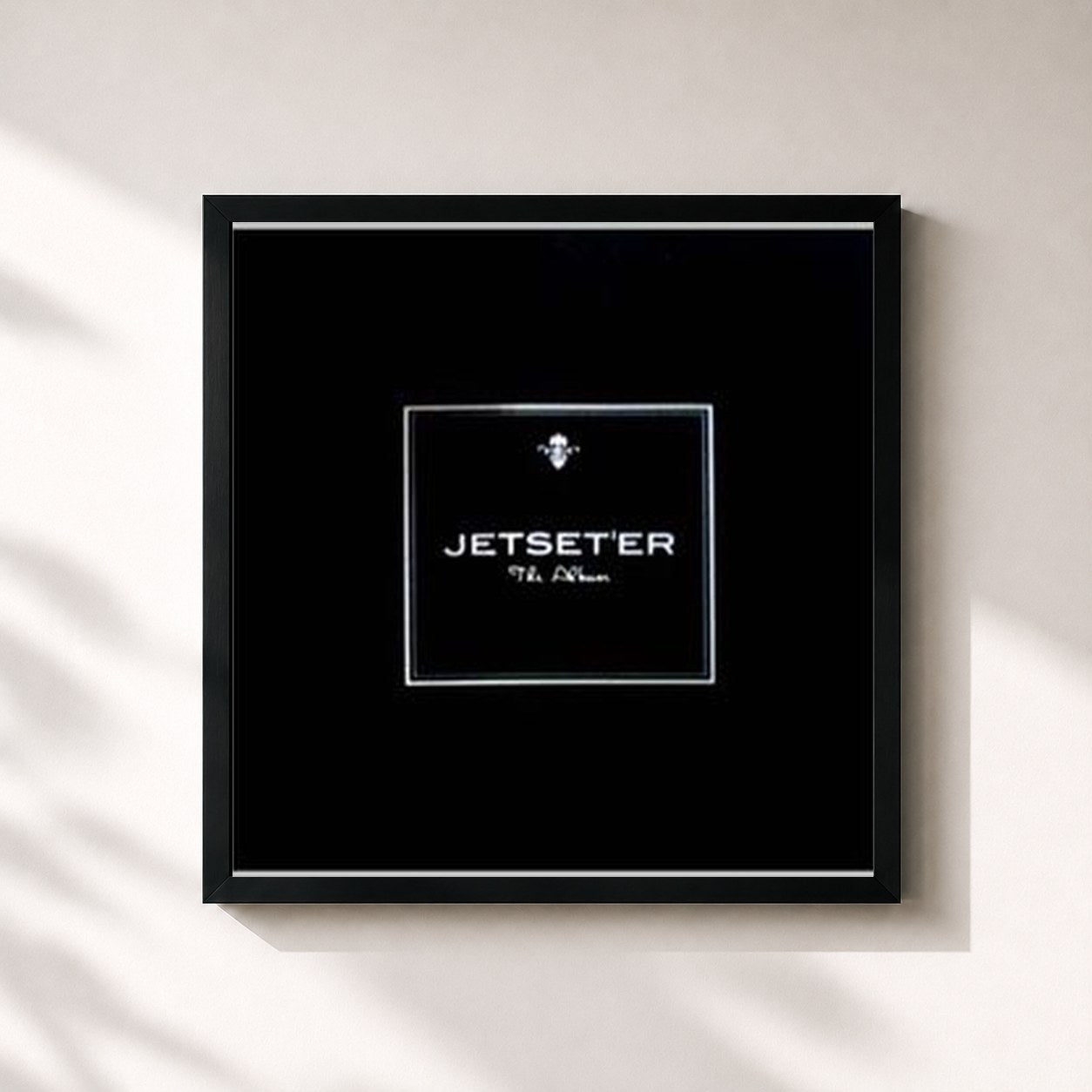 #noir Tableau carré de l'album The Album de Jetset'er, cadre noir 32x32 cm
