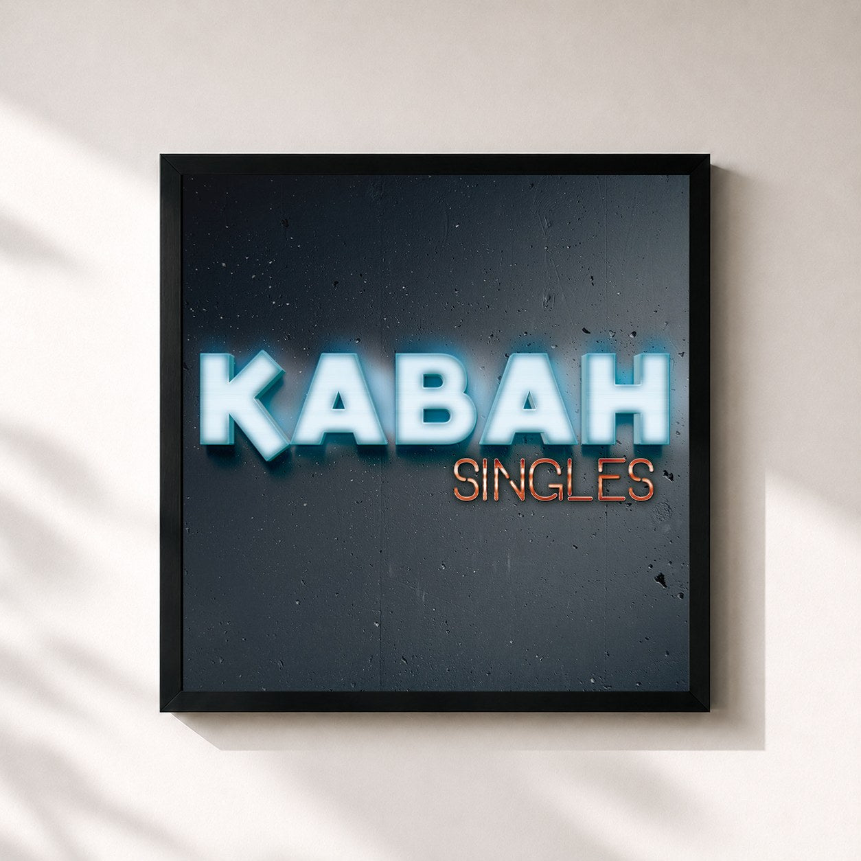 #noir Tableau carré de l'album Singles de Kabah, cadre noir 32x32 cm
