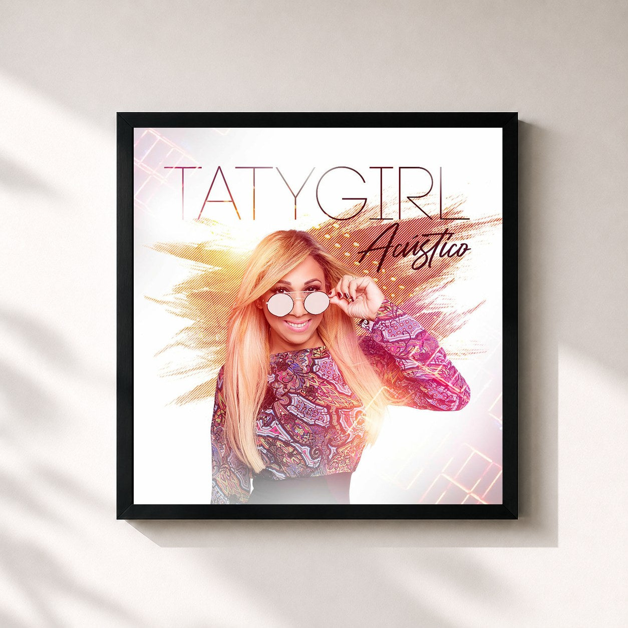 #noir Tableau carré de l'album Taty Girl (Acústico) de Taty Girl, cadre noir 32x32 cm