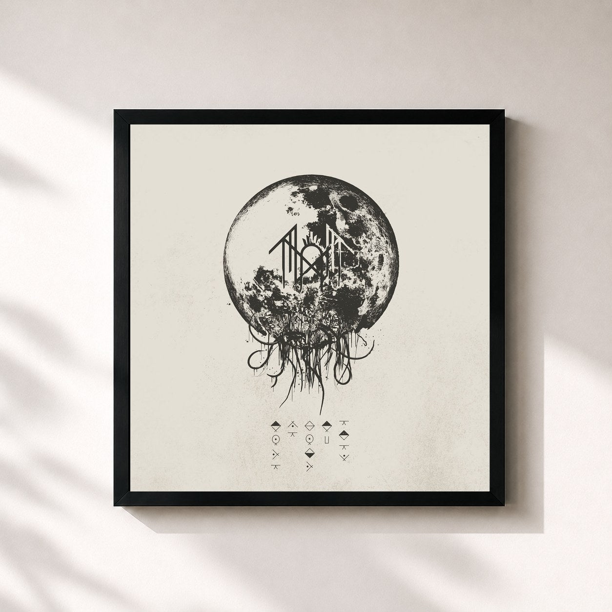 #noir Tableau carré de l'album Take Me Back To Eden de Sleep Token, cadre noir 32x32 cm