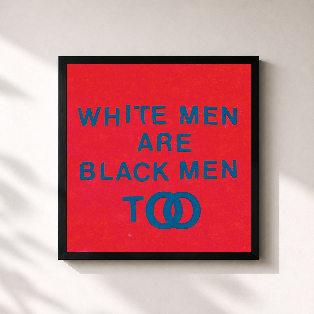 #noir Tableau carré de l'album White Men Are Black Men Too de Young Fathers, cadre noir 32x32 cm