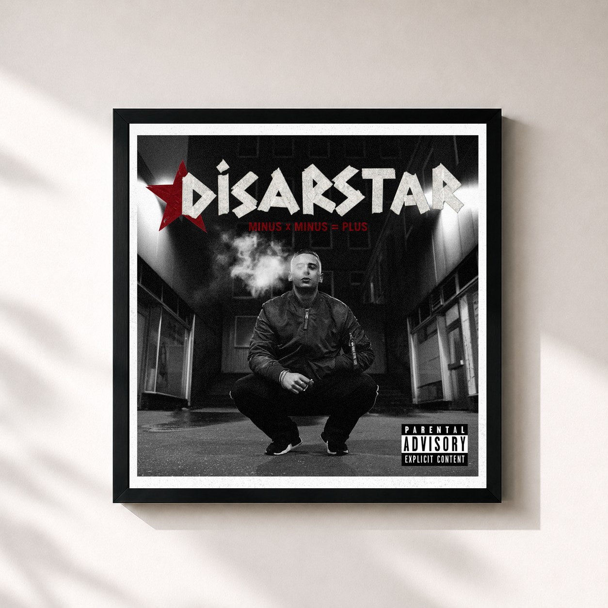 #noir Tableau carré de l'album MINUS x MINUS = PLUS (Deluxe Edition) de Disarstar, cadre noir 32x32 cm