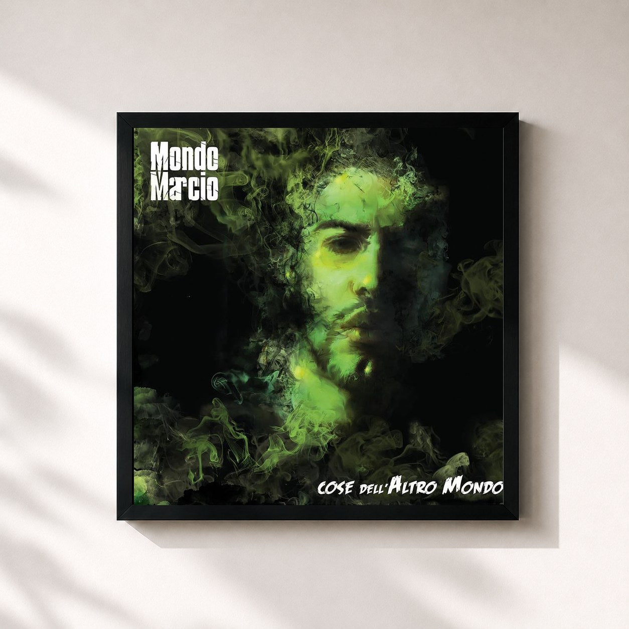 #noir Tableau carré de l'album Cose dell'Altro Mondo de Mondo Marcio, cadre noir 32x32 cm