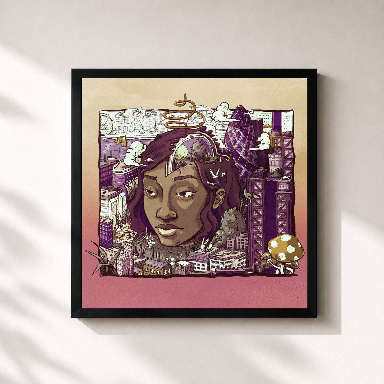 #noir Tableau carré de l'album Stillness In Wonderland (Deluxe Edition) de Little Simz, cadre noir 32x32 cm