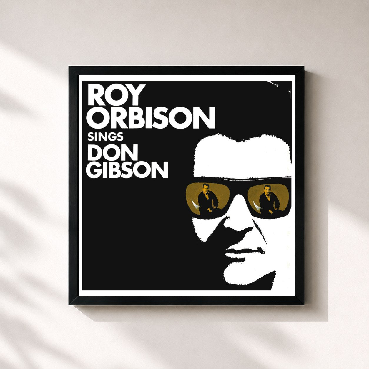 #noir Tableau carré de l'album Roy Orbison Sings Don Gibson (Remastered) de Roy Orbison, cadre noir 32x32 cm