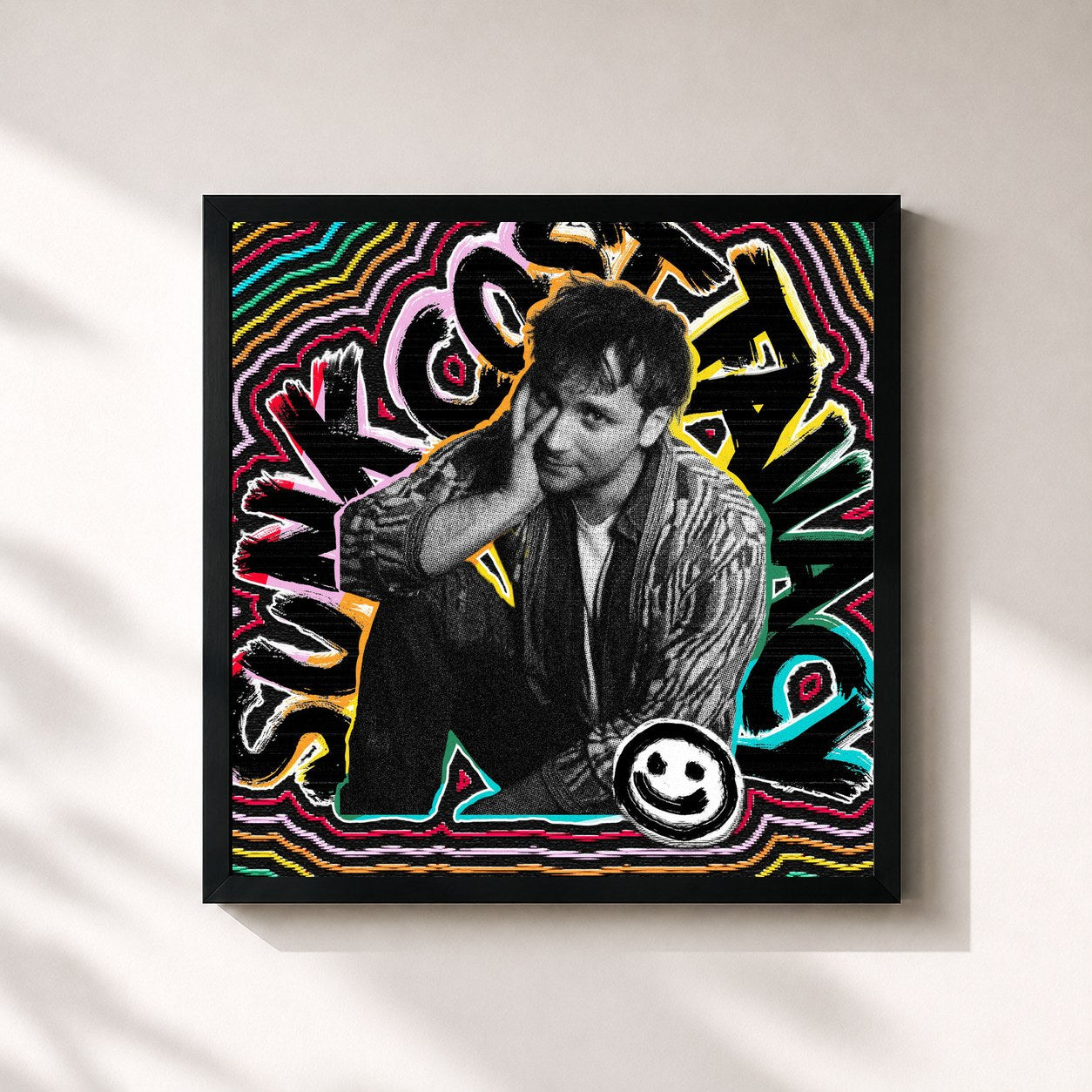 #noir Tableau carré de l'album Sunk Cost Fallacy Deluxe de Fox Stevenson, cadre noir 32x32 cm