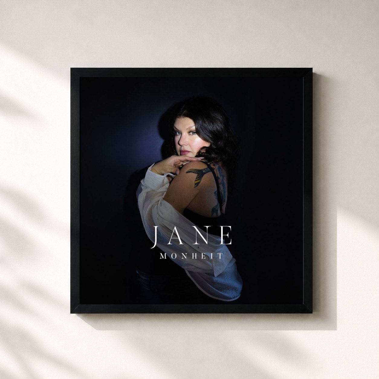 #noir Tableau carré de l'album Jane Monheit de Jane Monheit, cadre noir 32x32 cm