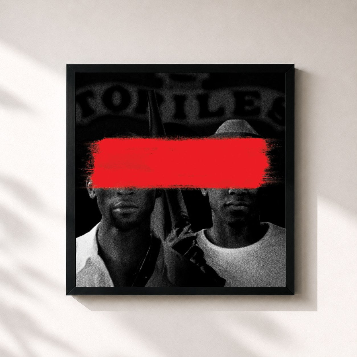 #noir Tableau carré de l'album Lover Not a Fighter (feat. Labrinth) EP de Tinie Tempah, cadre noir 32x32 cm
