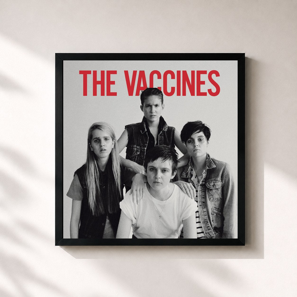 #noir Tableau carré de l'album Come Of Age (B-Sides) de The Vaccines, cadre noir 32x32 cm
