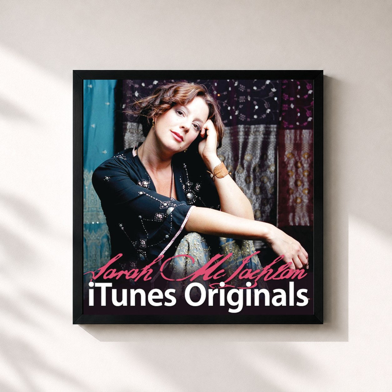 #noir Tableau carré de l'album Itunes Original- Sarah McLachlan de Sarah McLachlan, cadre noir 32x32 cm