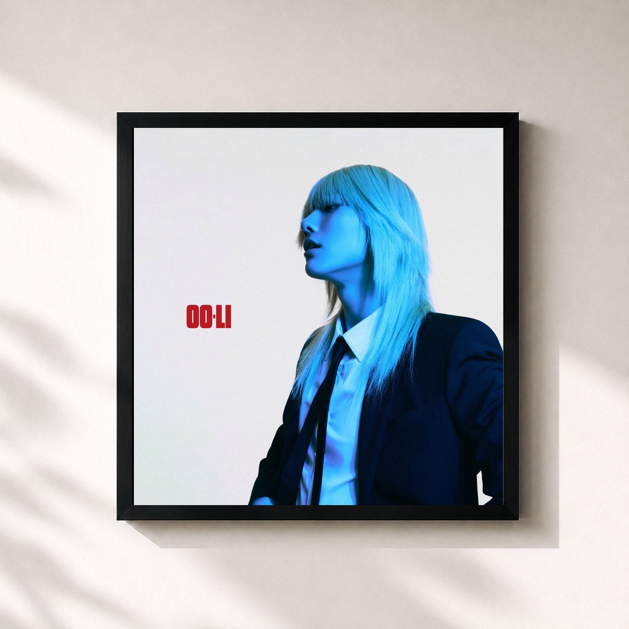 #noir Tableau carré de l'album OO-LI de WOODZ, cadre noir 32x32 cm