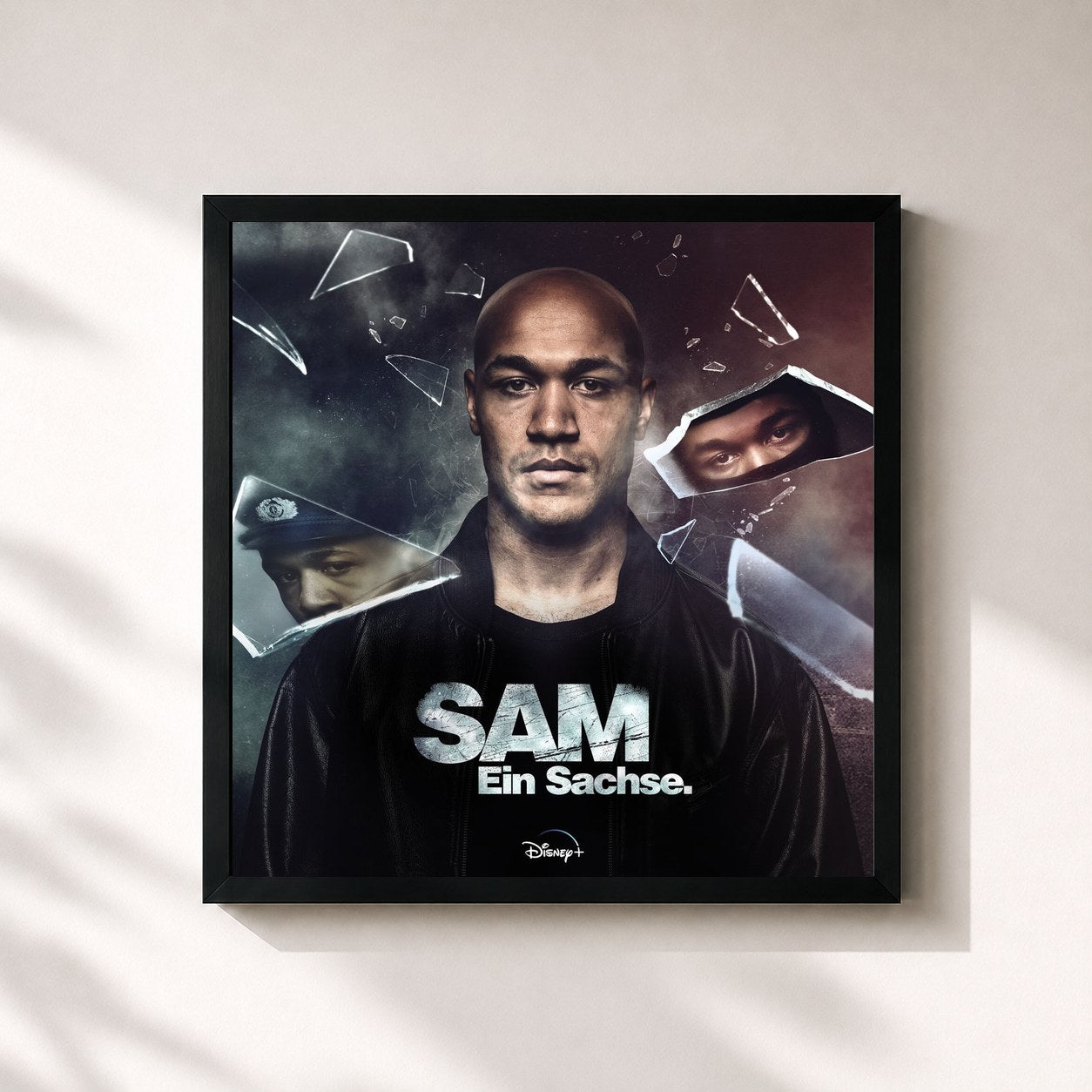 #noir Tableau carré de l'album Sam - ein Sachse (Original Soundtrack) de Megaloh, cadre noir 32x32 cm