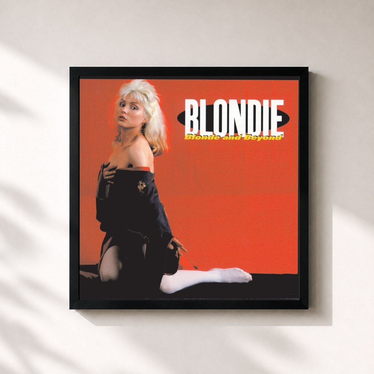 #noir Tableau carré de l'album Blonde And Beyond de Blondie, cadre noir 32x32 cm