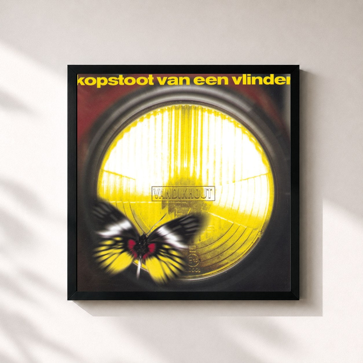 #noir Tableau carré de l'album Kopstoot Van Een Vlinder de Van Dik Hout, cadre noir 32x32 cm