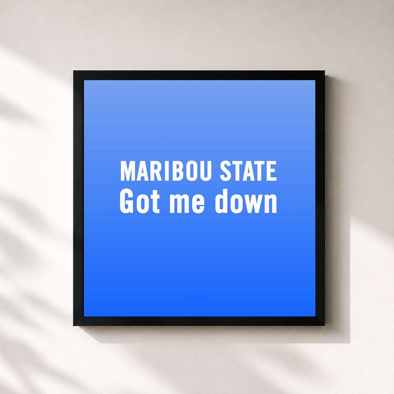 #noir Tableau carré de l'album Got Me Down de Maribou State, cadre noir 32x32 cm