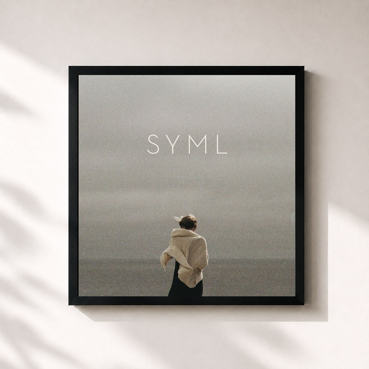 #noir Tableau carré de l'album Where's My Love de SYML, cadre noir 32x32 cm