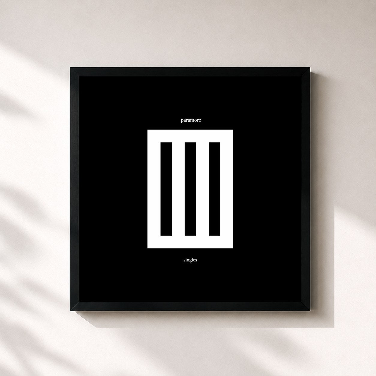 #noir Tableau carré de l'album Singles Club de Paramore, cadre noir 32x32 cm