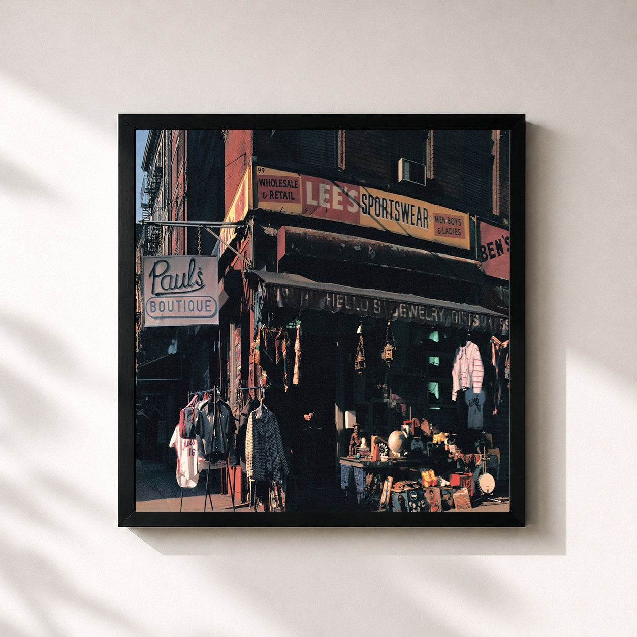 #noir Tableau carré de l'album Paul's Boutique (20th Anniversary Edition / Remastered) de Beastie Boys, cadre noir 32x32 cm