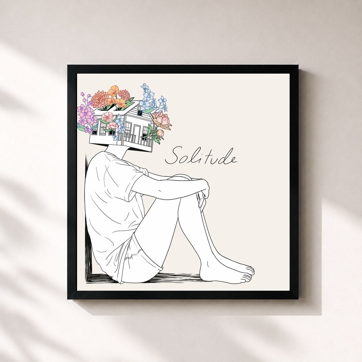 #noir Tableau carré de l'album Solitude de Tori Kelly, cadre noir 32x32 cm