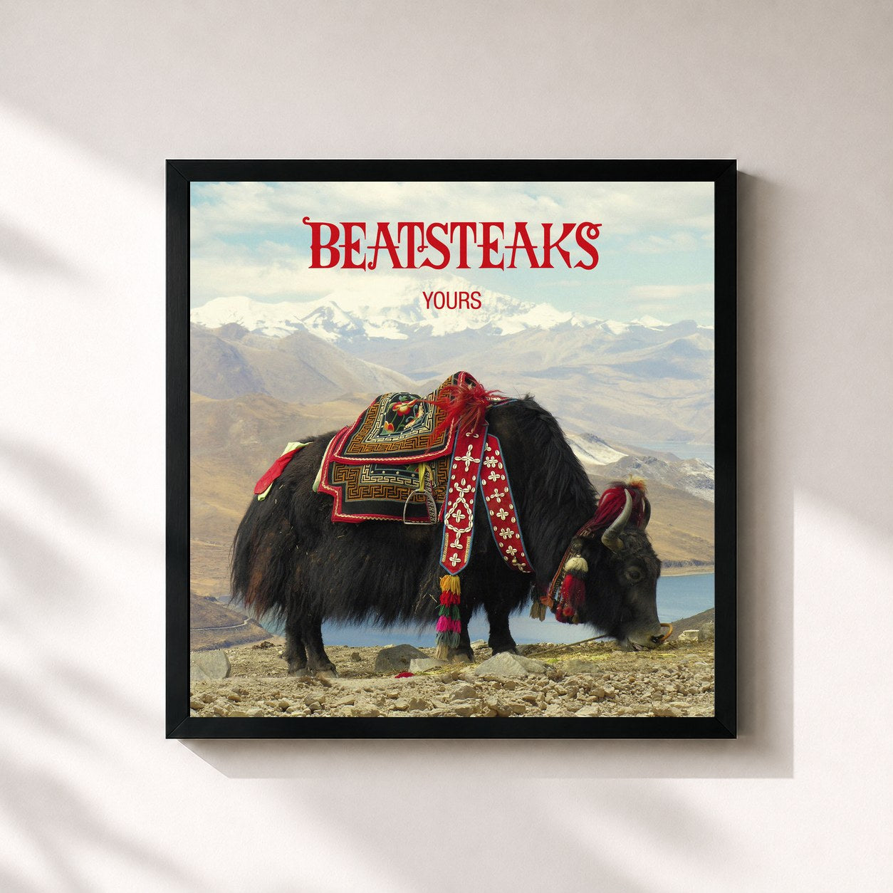 #noir Tableau carré de l'album Yours de Beatsteaks, cadre noir 32x32 cm