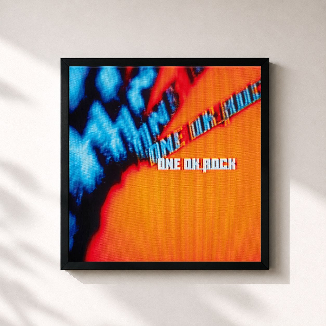 #noir Tableau carré de l'album Zankyo Reference de ONE OK ROCK, cadre noir 32x32 cm