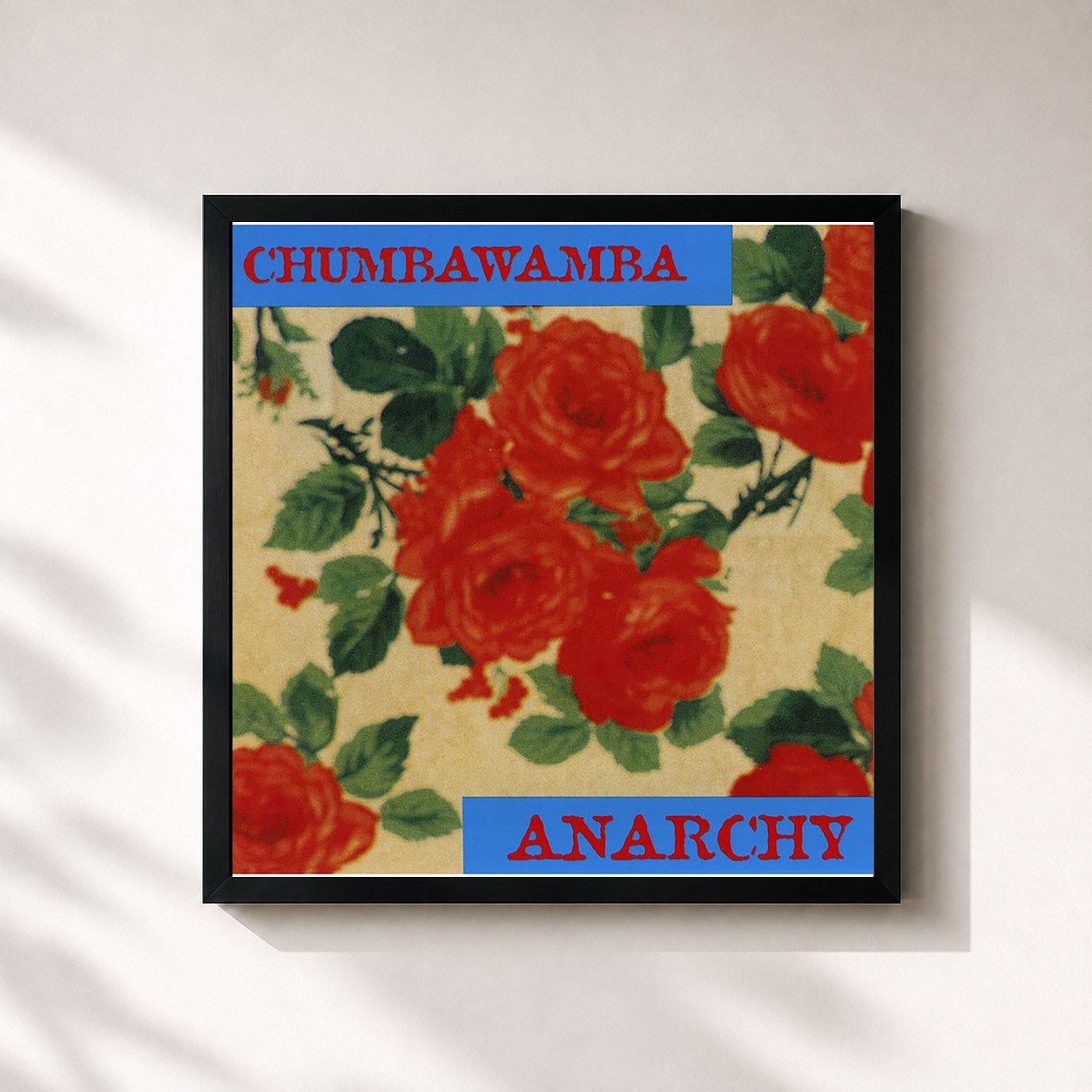 #noir Tableau carré de l'album Anarchy de Chumbawamba, cadre noir 32x32 cm