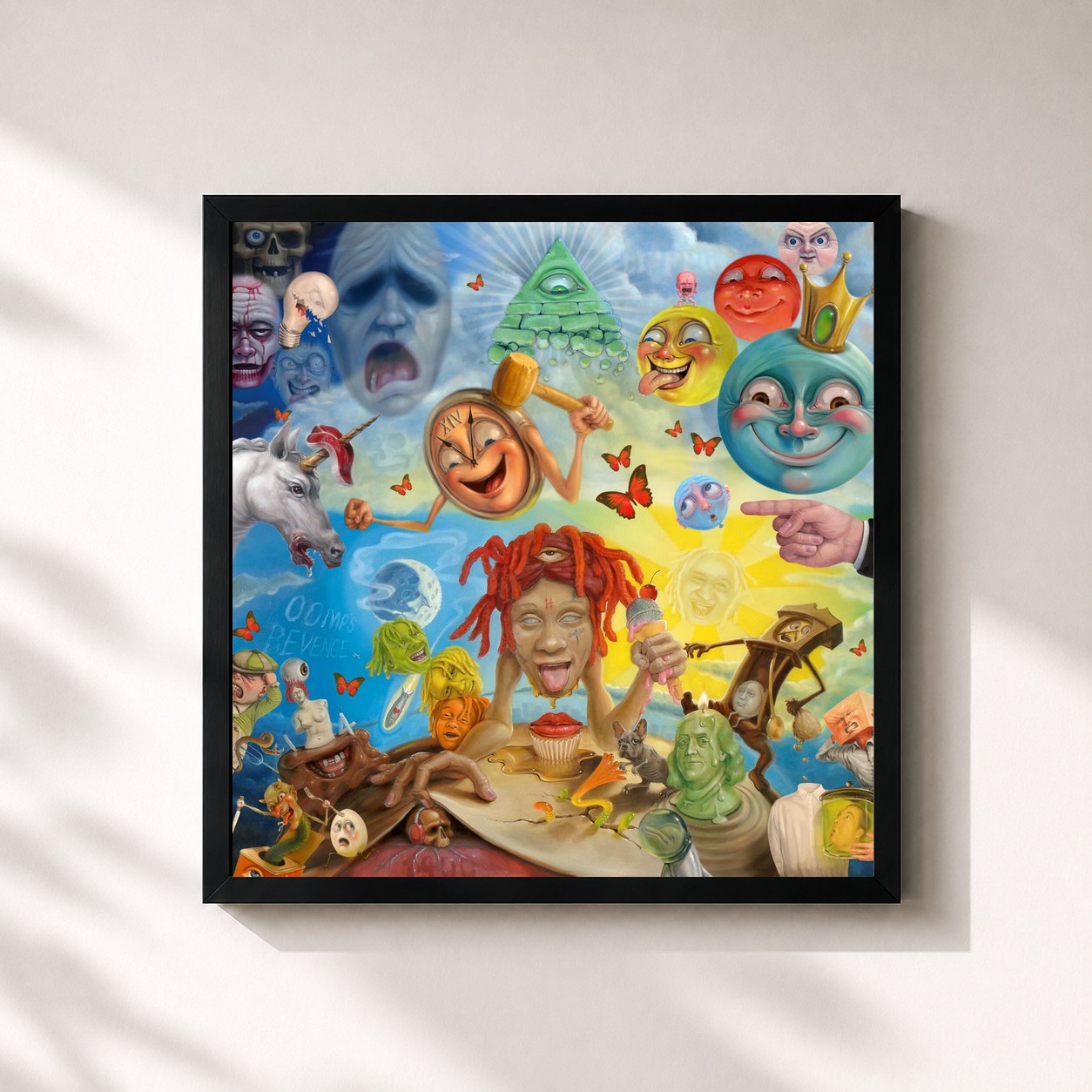 #noir Tableau carré de l'album LIFE'S A TRIP de Trippie Redd, cadre noir 32x32 cm