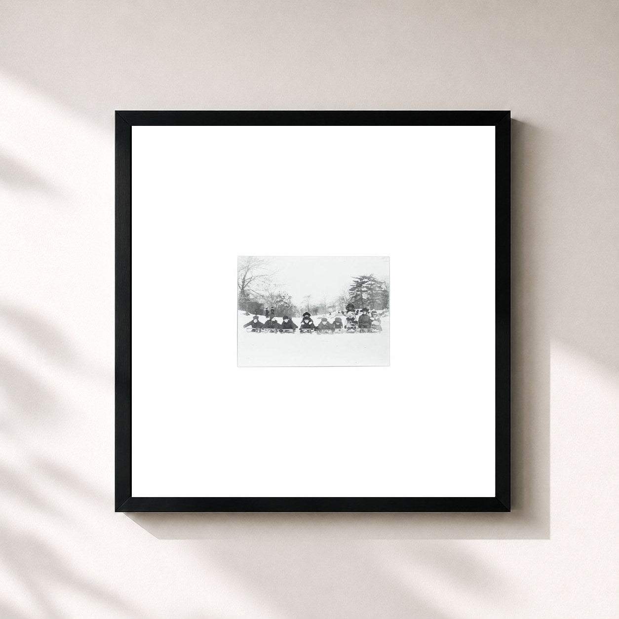 #noir Tableau carré de l'album A Christmas Album de Bright Eyes, cadre noir 32x32 cm