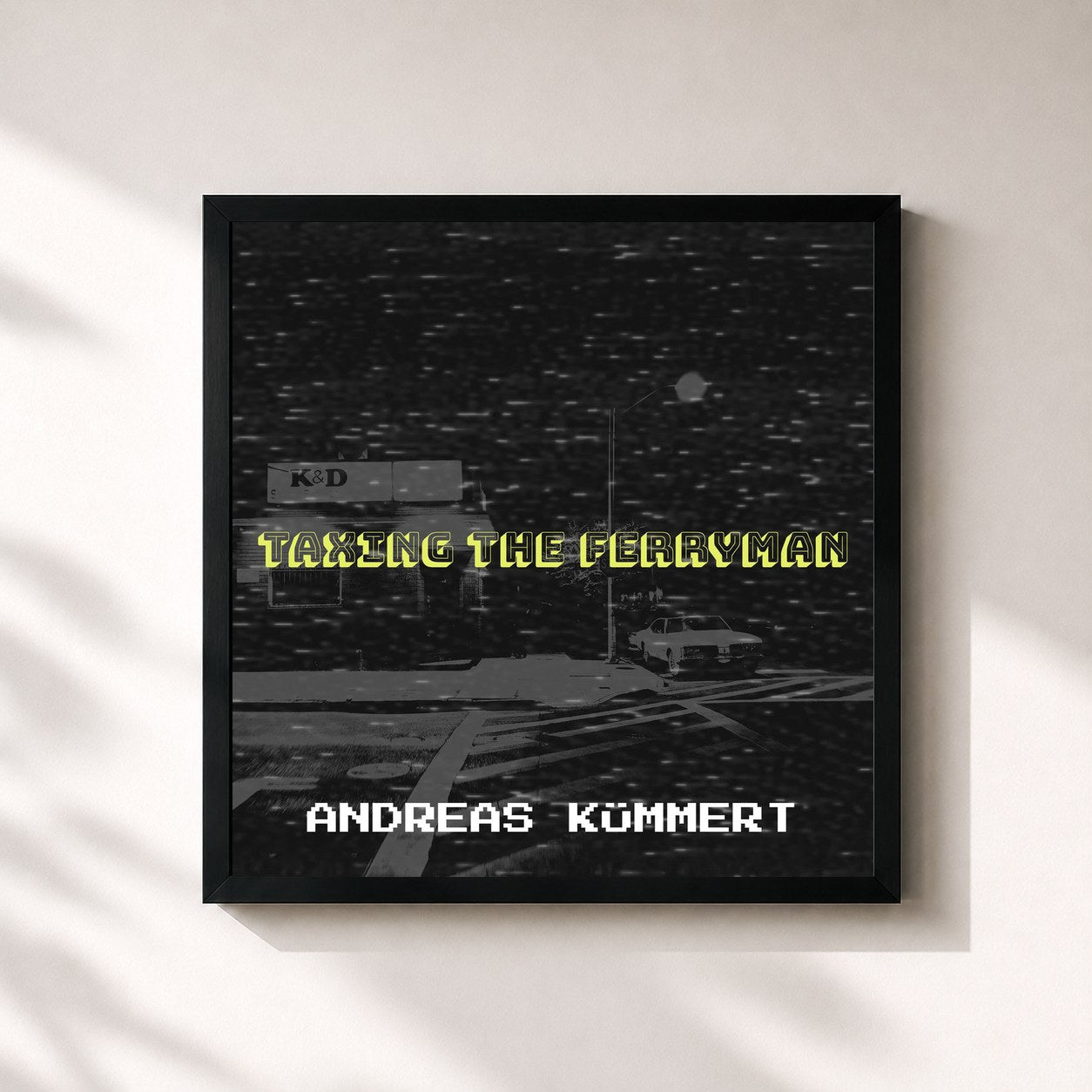 #noir Tableau carré de l'album Taxing the Ferryman de Andreas Kümmert, cadre noir 32x32 cm