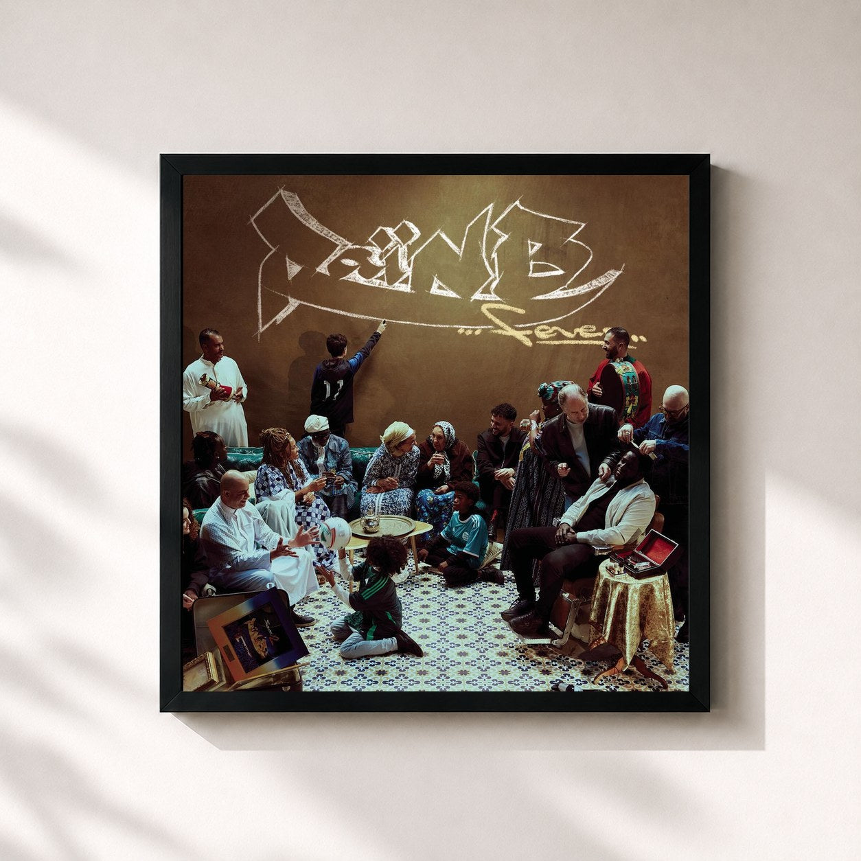 #noir Tableau carré de l'album Raï'n'B Fever : Part 1 de Kore, cadre noir 32x32 cm