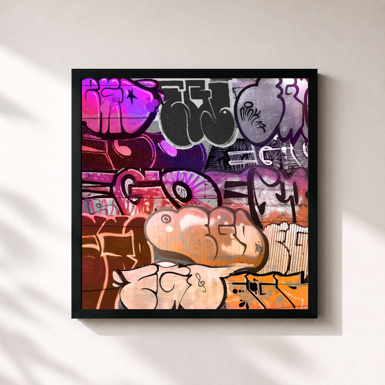 #noir Tableau carré de l'album POHODA de Ego, cadre noir 32x32 cm